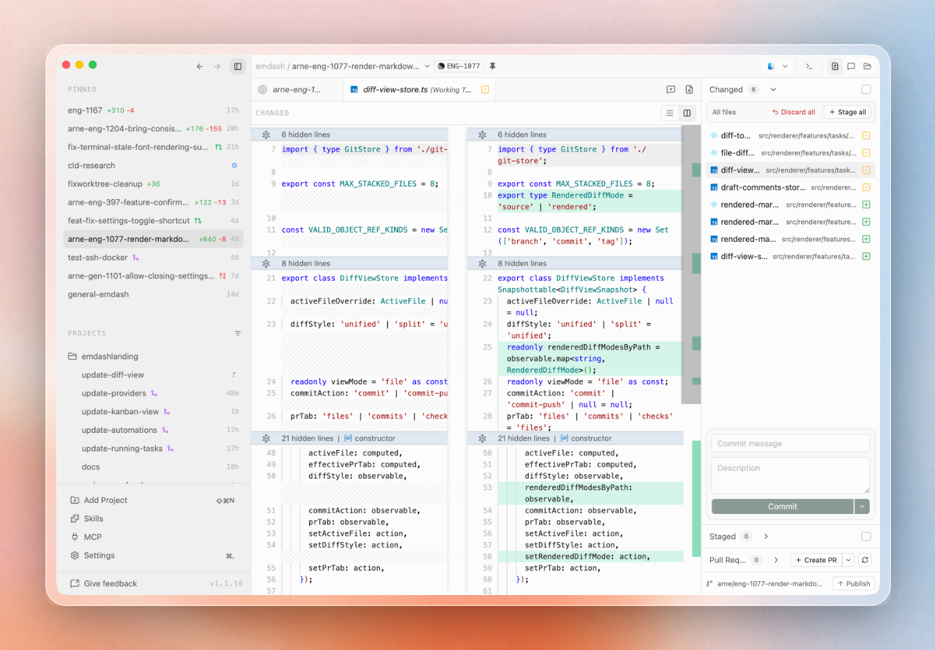 The diff view - a super easy way to review code changes!